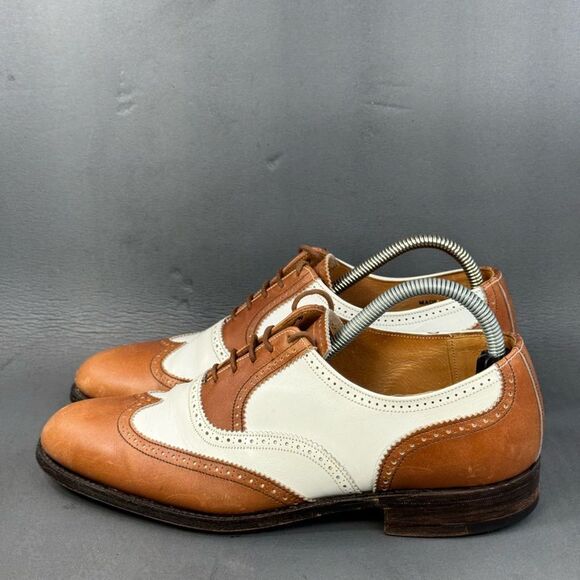 THE BRITISH ISLES COLLECTION LOAKE Leather vintage Wing Tip Shoes Mens size 8 - Picture 3 of 9